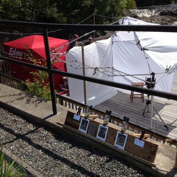 Black Fly Ball tintype setup.