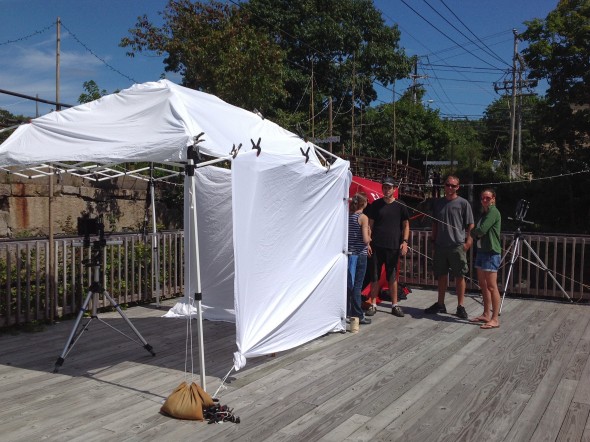 Black Fly Ball tintype setup.