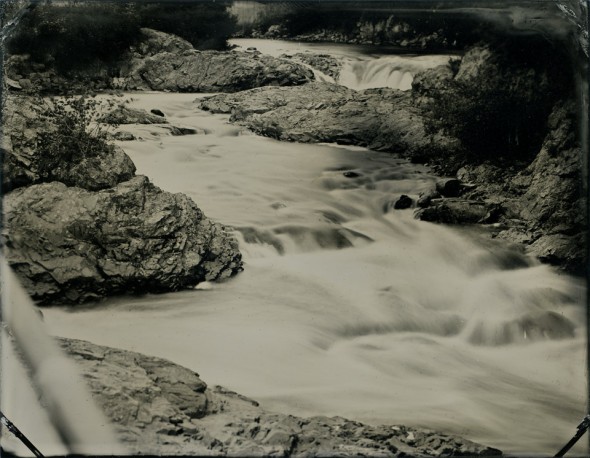 Bad Little Falls, Machias River, Machias, Maine. Tintype, 3.5 x 4.5 inches