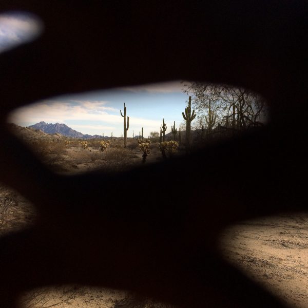 Mexico, as seen through the border fence.