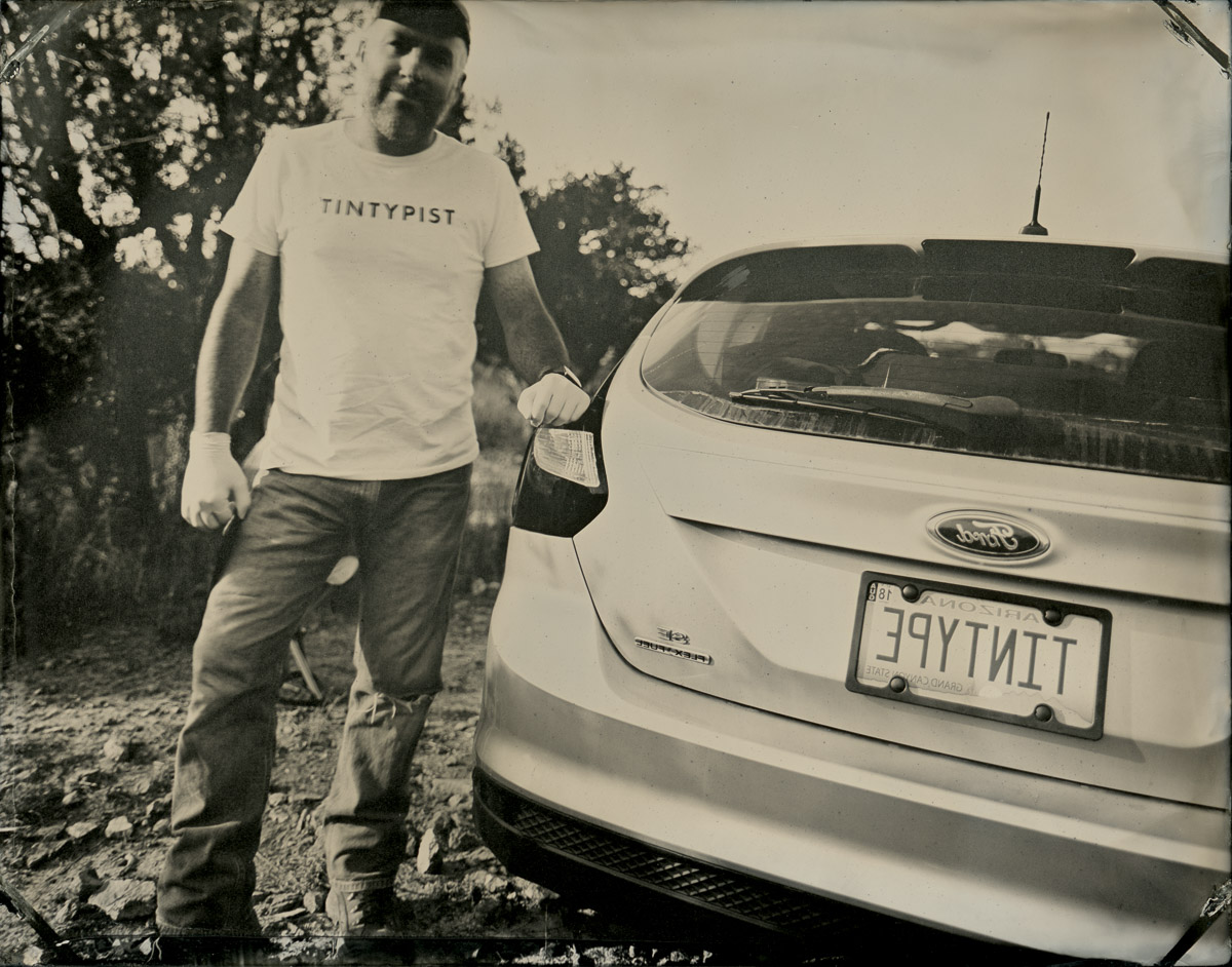 "Tintypist" t-shirt, custom Arizona license plate: "Tintype".